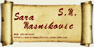 Sara Masniković vizit kartica